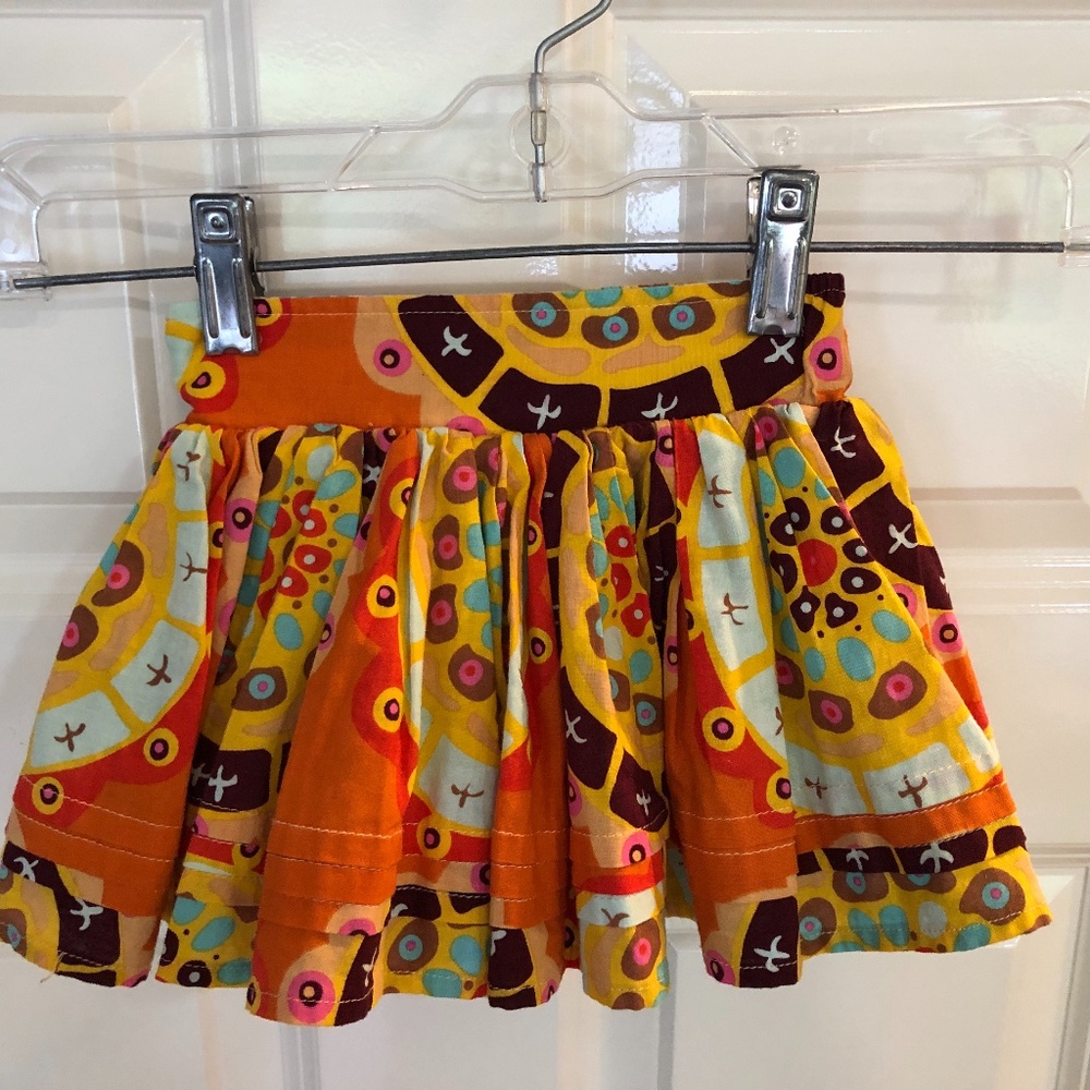 Boutique Right Bank BabiesBaby Girl Twirly Reversible Bright Cotton Skirt 12-18